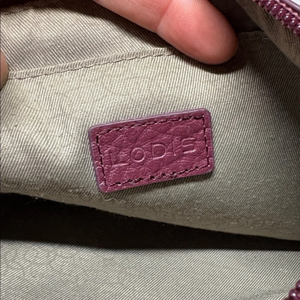 Lodis Burgundy Small Textured Leather Crossbody Bag